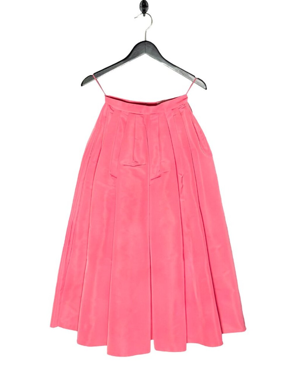 Alexander McQueen 2022 Pink Faille Pleated Midi Skirt